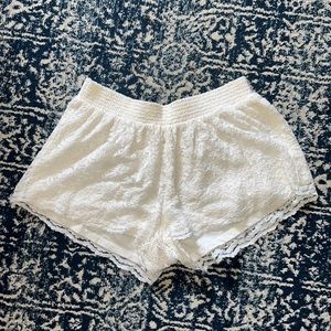 Lace White Shorts